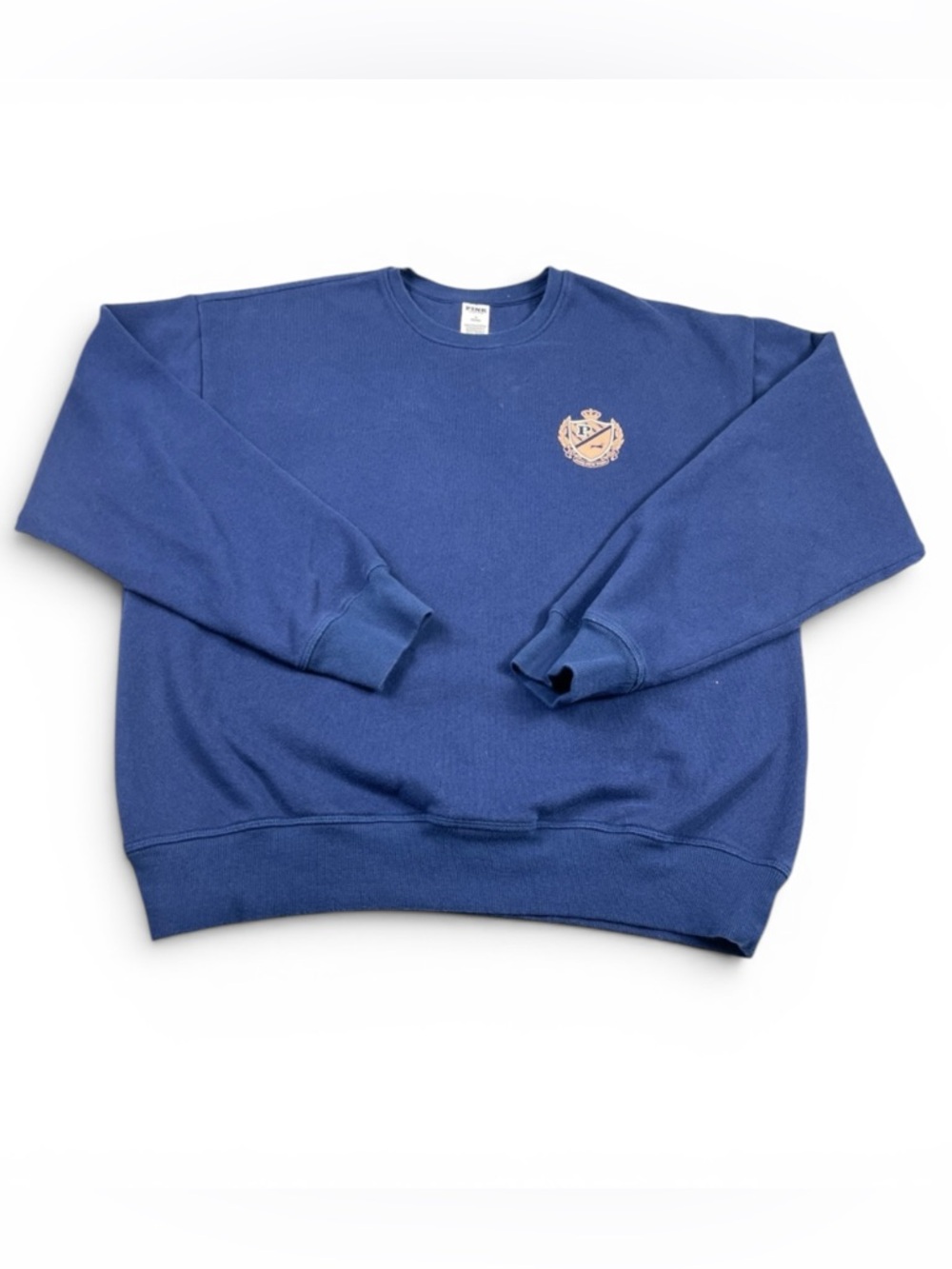 VS Pink Sweatshirt M Blue Cozy Preppy Logo Crewneck Casual Athleisure Pullover